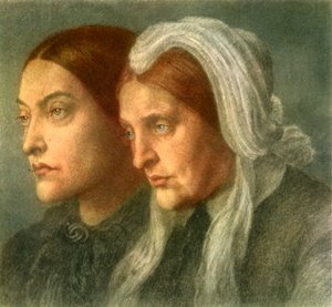 Christina Rossetti mit ihrer Mutter von Dante Gabriel Rossetti