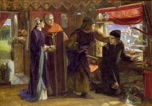 Dante zeichnet einen Engel am Jahrestag von Beatrices Tod, 1853 von Dante Gabriel Rossetti
