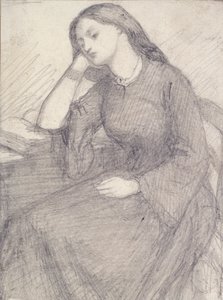 Porträt von Elizabeth Siddal, sitzend, ca. 1840er von Dante Gabriel Rossetti