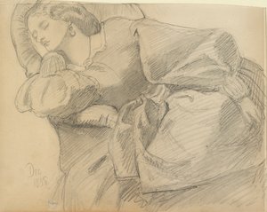 Ruth Herbert schläft, 1858 von Dante Gabriel Rossetti