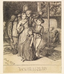 Behände im Gemach einer Dame zum wollüstigen Wohlklang einer Laute herumzuspringen von Dante Gabriel Rossetti