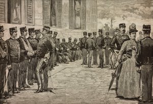 Überlebende von Dogali, Eritreischer Krieg, empfangen von Souveränen im Garten des Quirinals, Rom, Italien von Dante Paolocci