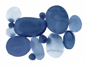 Blaue Aquarellsteine01 von Danushka Abeygoda