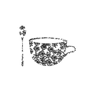 Monochrome Schneeflockentasse