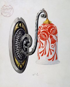 Modell einer Art Nouveau Wandleuchte Nr. 2 von Daum Brothers, Gouache, Frankreich, 20. Jahrhundert von Daum Freres