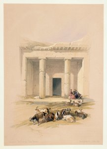 Ägypten, Eingang zu den Höhlen von Beni Hassan, Gravur nach einer Zeichnung von David Roberts