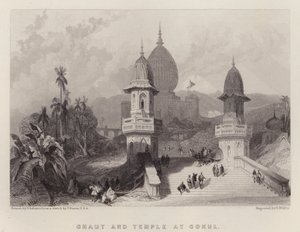 Ghat und Tempel in Gokul von David (after) Roberts