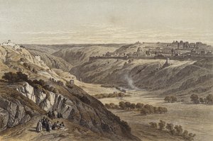 Jerusalem vom Ölberg aus (Farblithografie) von David (after) Roberts
