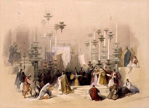 Der Stein der Salbung, Kirche des Heiligen Grabes, 30. März 1839, Platte 19 aus Band I von 