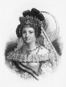 Porträt von Maria Cristina de Borbon (1806-1878), Königin von Spanien von 1829 bis 1833 und Regentin von 1833 bis 1840, Gravur