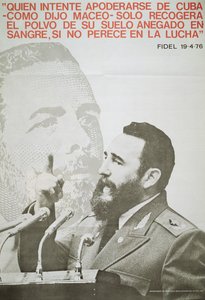 Plakat mit Fidel Castro