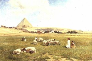 Eine arabische Herde in der Nähe von Mena
