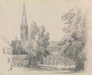 Ein Blick auf die Kathedrale von Salisbury von David Charles Read