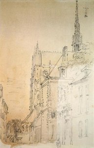 Eine Kathedrale in einer Straße von David Cox