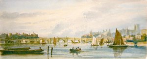 Ein Blick auf die Westminster Bridge in Richtung Lambeth Palace und Westminster Abbey von David Cox