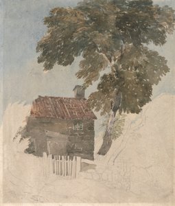 Hütte und Bäume von David Cox