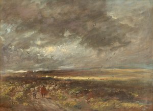 Moorlandschaft: Schäfer und Schafe von David Cox