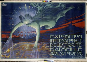 Poster „Internationale Elektrizitätsausstellung, Marseille, April-Oktober 1908“ (Poster)