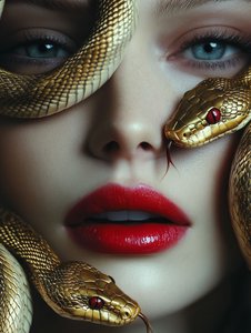 Goldene Schlangen rote Lippen von David Drake