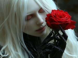 Gotische Schönheit Rote Rose