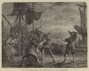 Szene aus Wagners Oper Der fliegende Holländer, im Lyceum Theatre von David Henry Friston