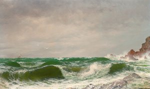 Wellen, die an eine felsige Küste schlagen, 1885