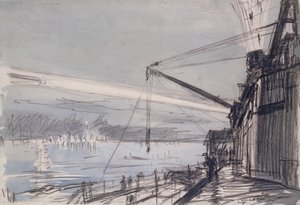 Suchscheinwerfer bei Scapa Flow von David Muirhead Bone