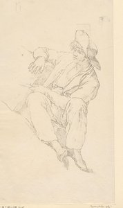 Sitzender Fischer von David Pièrre Giottino Humbert de Superville