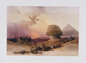 Annäherung des Simoom. Wüste von Gizeh, aus "Ägypten und Nubien" von David Roberts