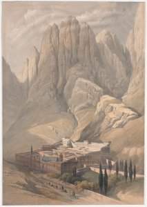 Kloster der Heiligen Katharina mit dem Berg Horeb von David Roberts