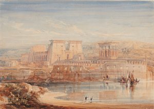 Philae: Ein Blick auf die Tempel von Süden von David Roberts