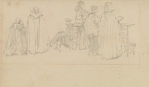 Studien von Figuren in einer Kirche von David Roberts