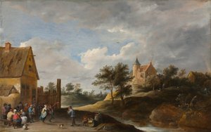Landschaft mit tanzenden Bauern, ca. 1645-1650 von David Teniers the Elder