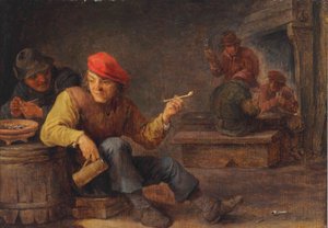 Bauern trinken und rauchen in einem Gasthaus von David Teniers the Younger