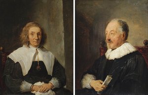 Porträt einer Frau und Porträt eines Mannes von David Teniers the Younger
