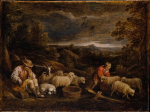 Hirten und Schafe von David Teniers the Younger