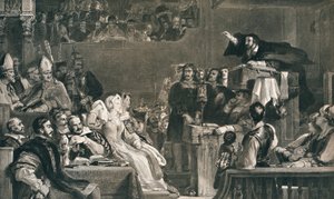 John Knox predigt vor den Lords der Gemeinde, 10. Juni 1559, um 1827, 1912