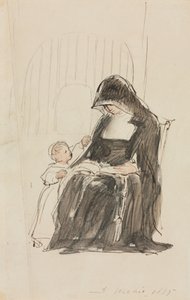 Nonne liest einem Kind vor, 1835