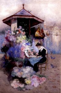 Blumenverkäuferin auf der Riva, Venedig