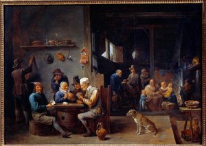 Ein Kartenspiel im Gasthaus von David Teniers the Younger