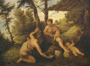 Adam und Eva nach der Vertreibung (nach Paolo Veronese und Werkstatt)