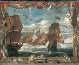 Das Treffen mit der türkischen Flotte von David Teniers the Younger