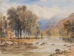 Flusslandschaft, wahrscheinlich Schottland von David the younger Cox