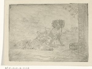 Zwei Hunde von David van der Kellen