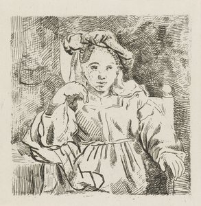Sitzendes Mädchen von David van der Kellen