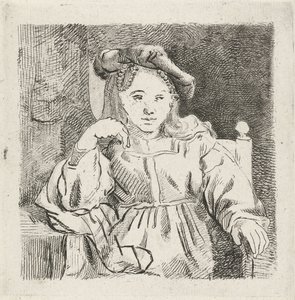 Sitzendes Mädchen von David van der Kellen