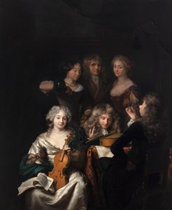 Eine musikalische Gesellschaft, ca. 1670-90 von David van der Plas