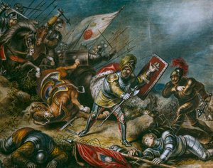 Ein Gemälde zeigt Richard III. im Kampf zu Fuß auf dem Bosworth-Feld von Dean Conger