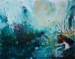 Abstrakte Blaue Tiefen