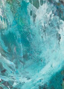 Abstrakter Teal-Fluss von Deb Chaney